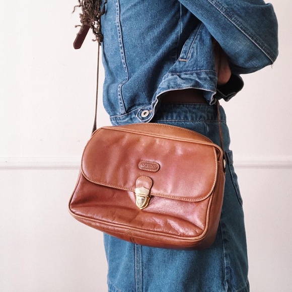Vintage Handbags - Vintage Lorenti Brown Leather Satchel
